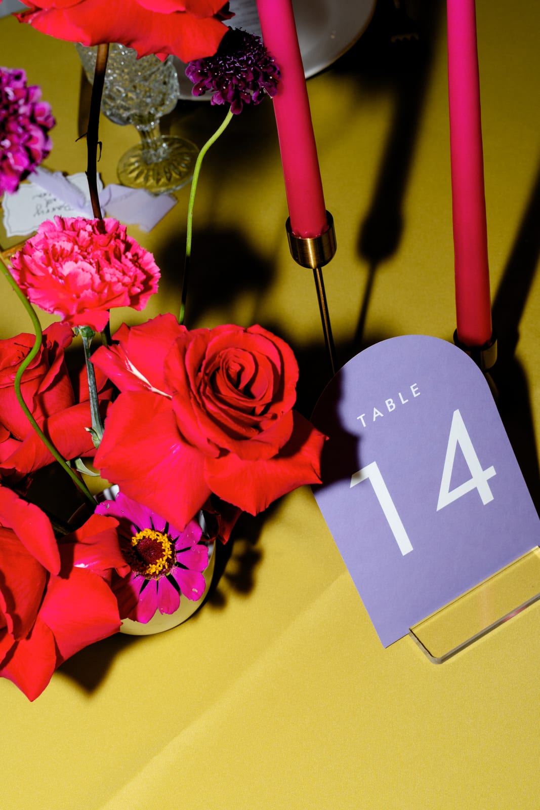 Matte Lamour Citron table runner at a Windy City Linen event