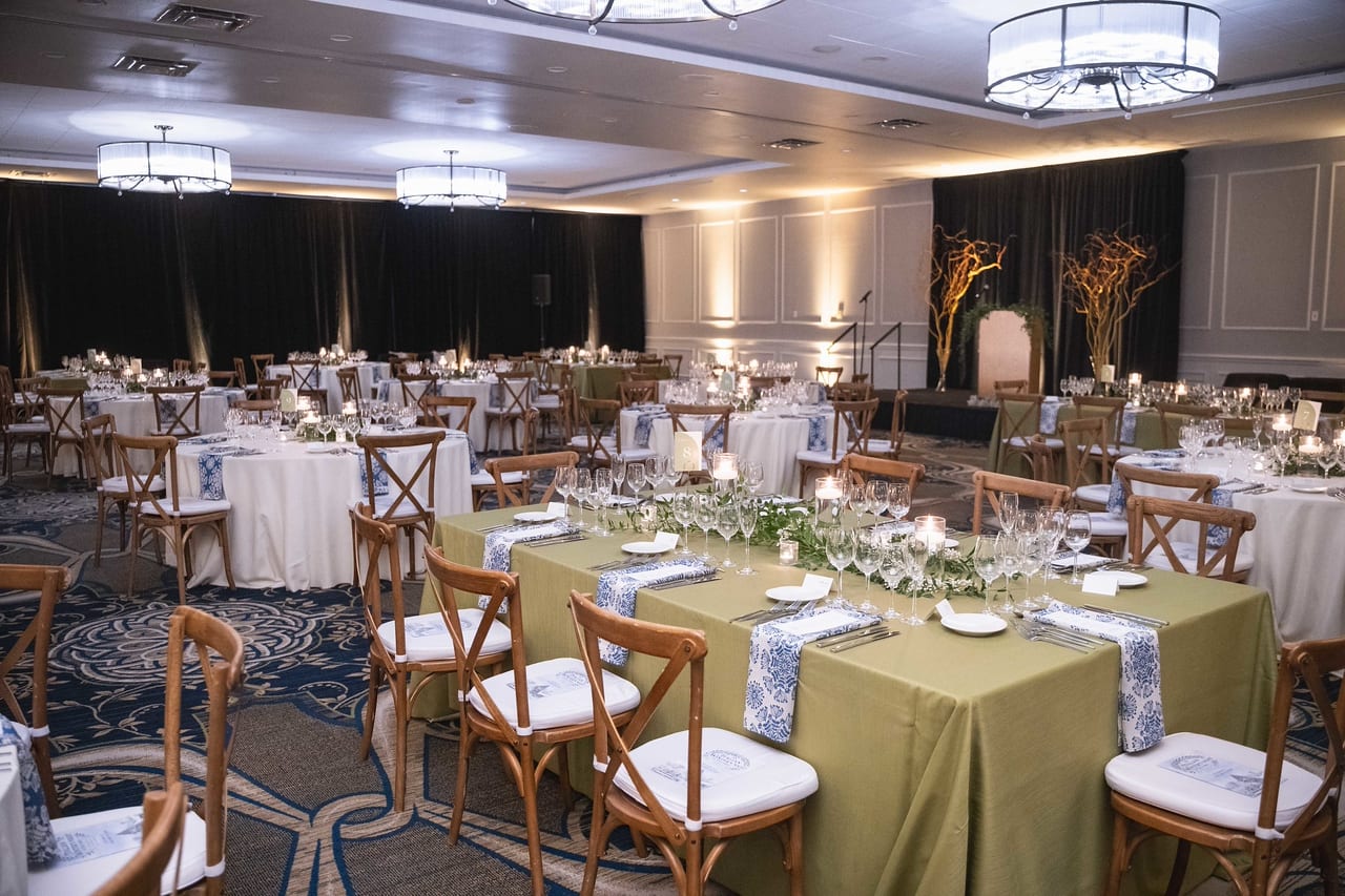 Shantung Fern and with Helena Blue Napkins at a Windy City Linen event
