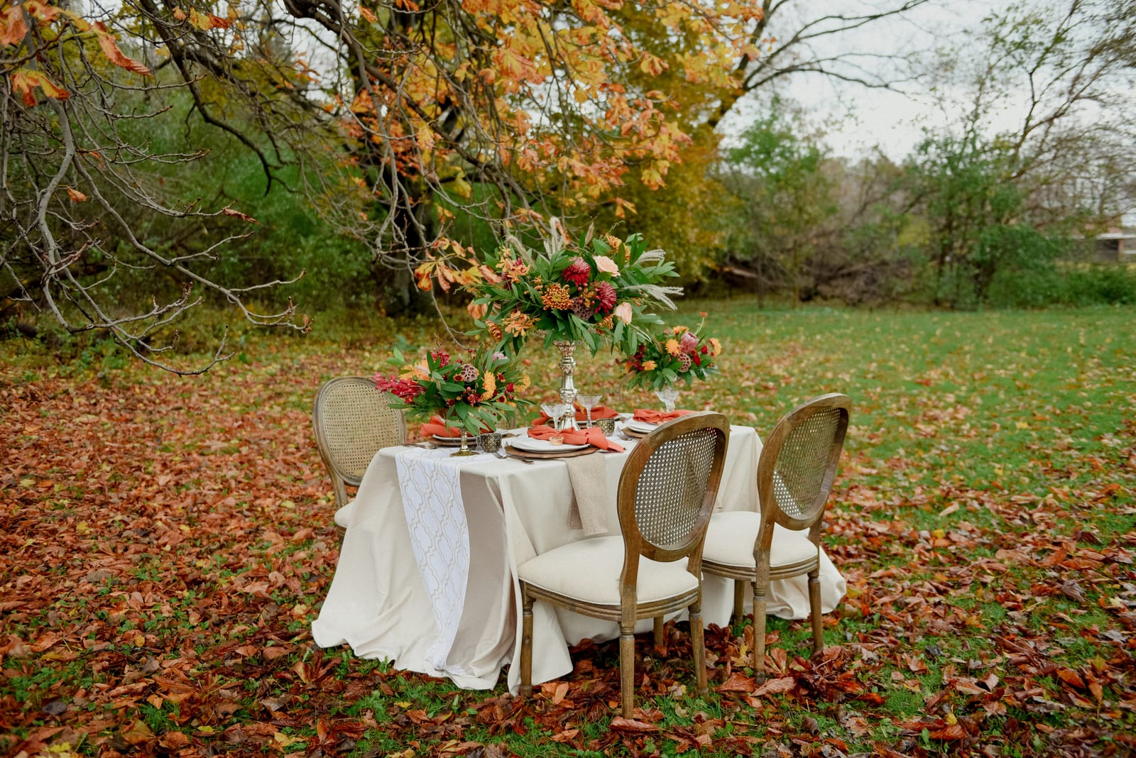 Gold Foil Runner at a Windy City Linen event