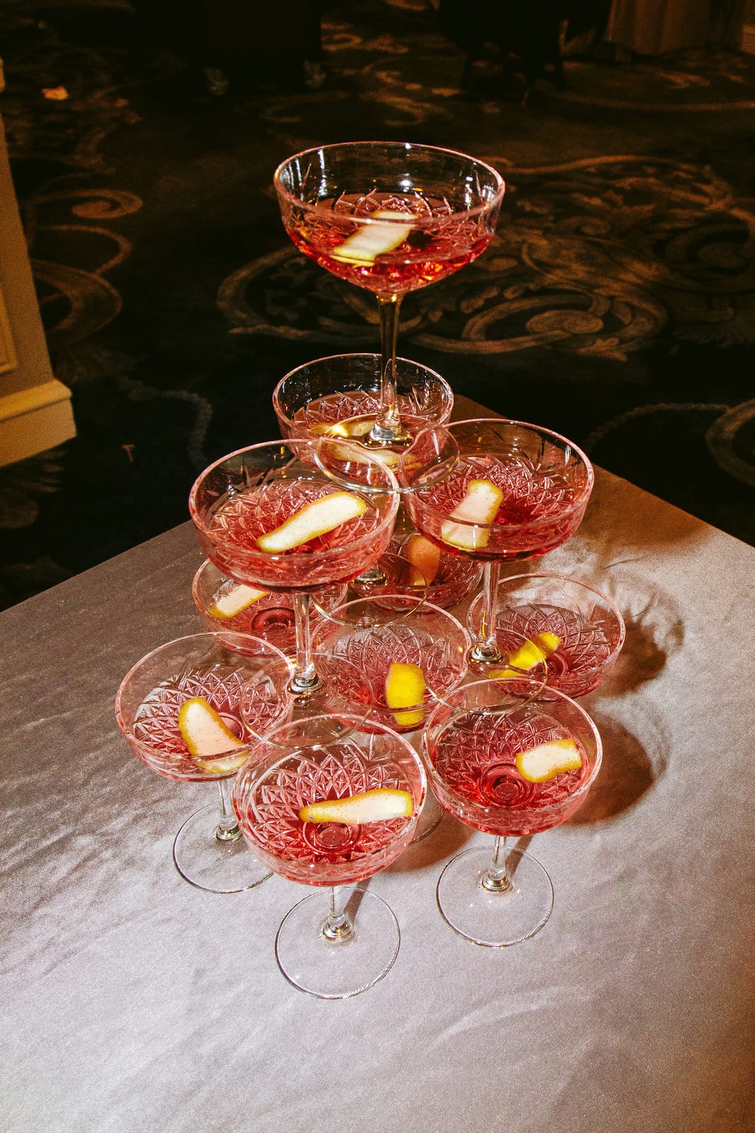 Velvet Ice Pink tablecloth at a Windy City Linen event
