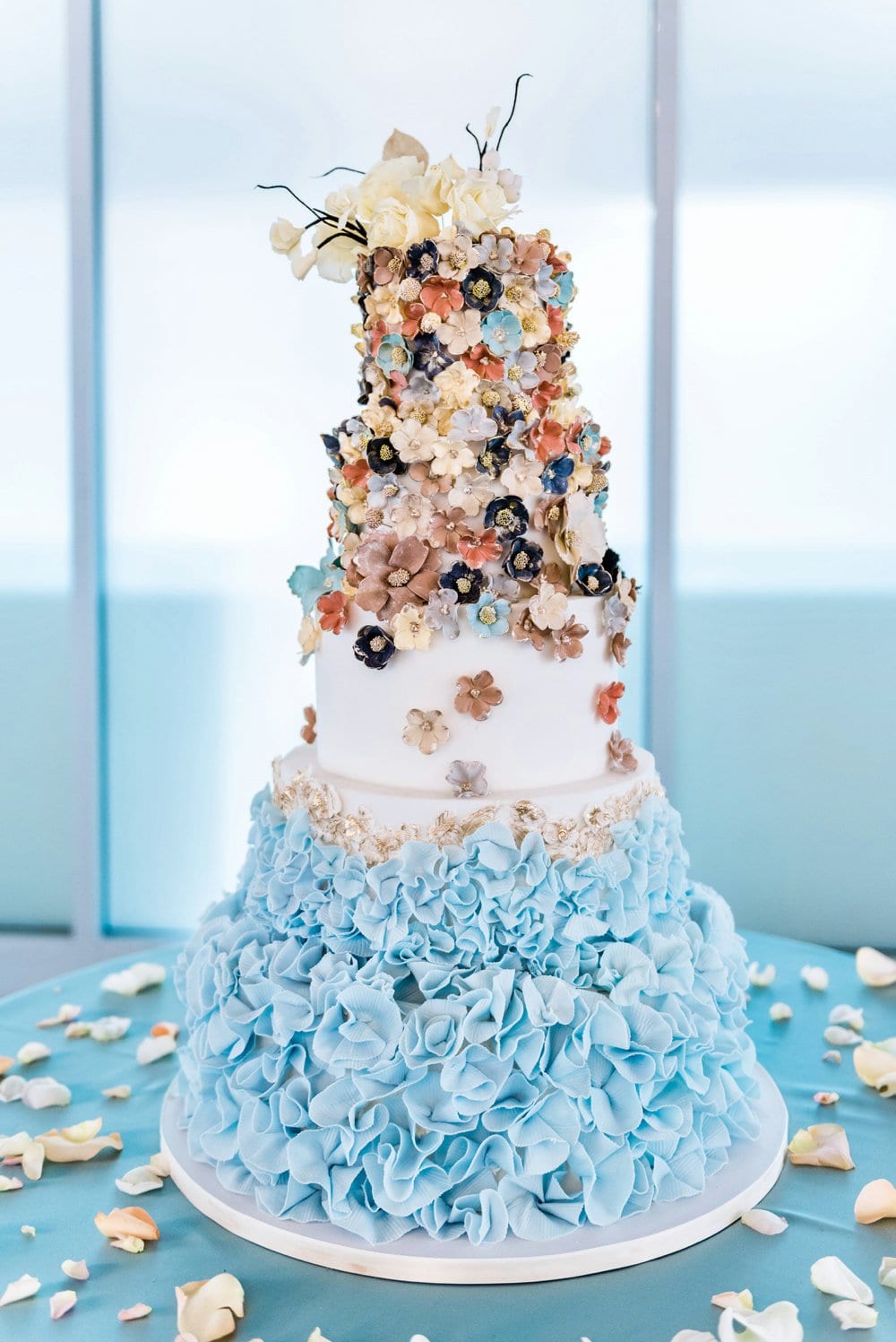 Classic Solid Light Blue table runner at a Windy City Linen event