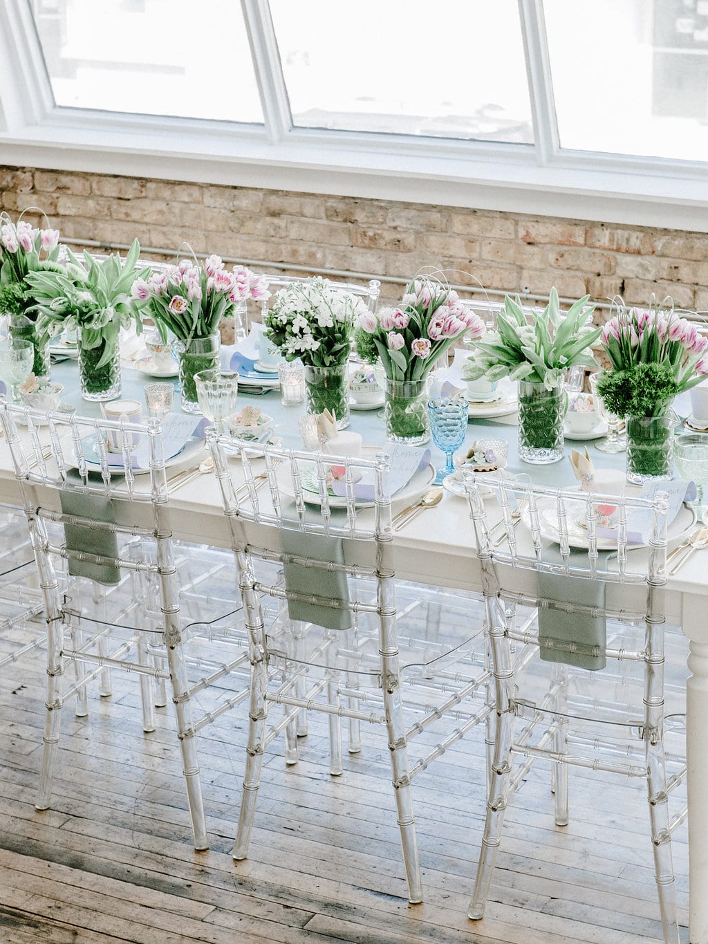 Matte Lamour Seamist tablecloth at a Windy City Linen event