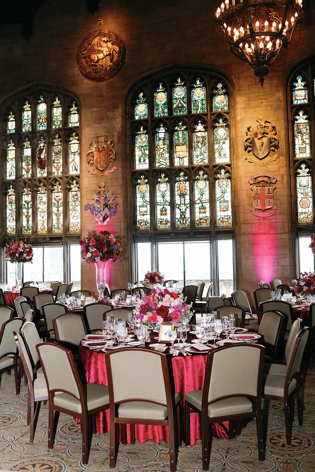 Velvet Merlot tablecloth at a Windy City Linen event