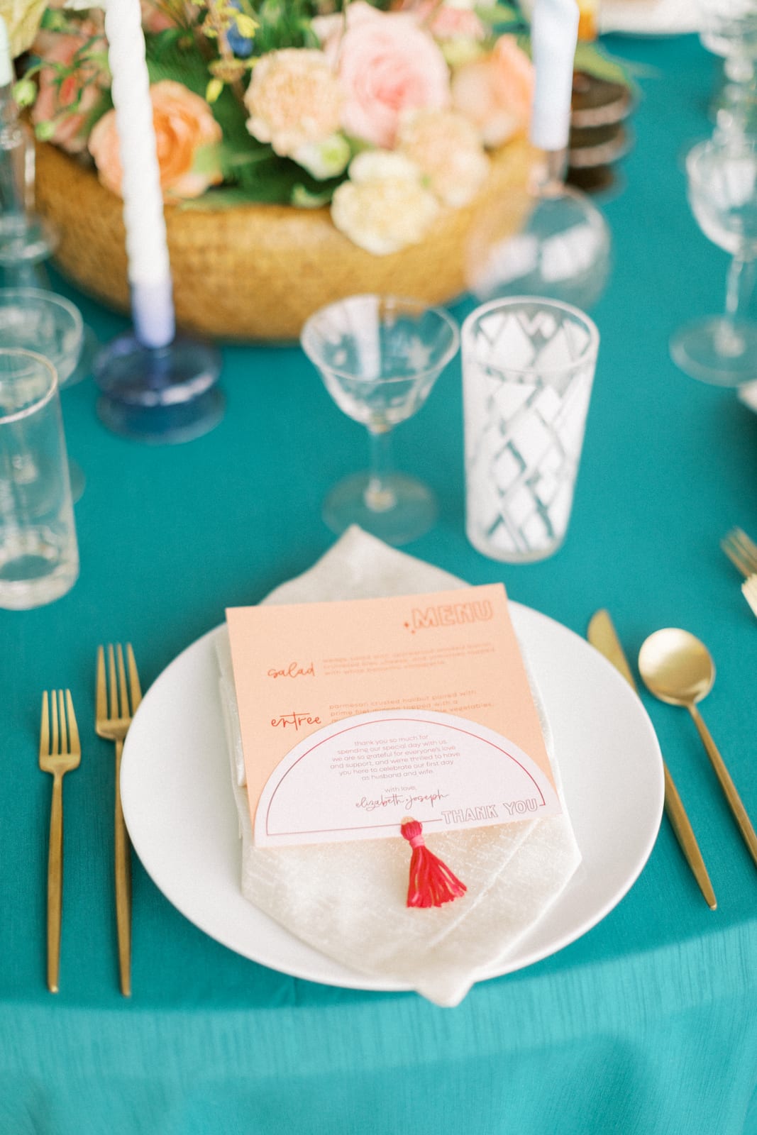 Shantung Teal table runner at a Windy City Linen event