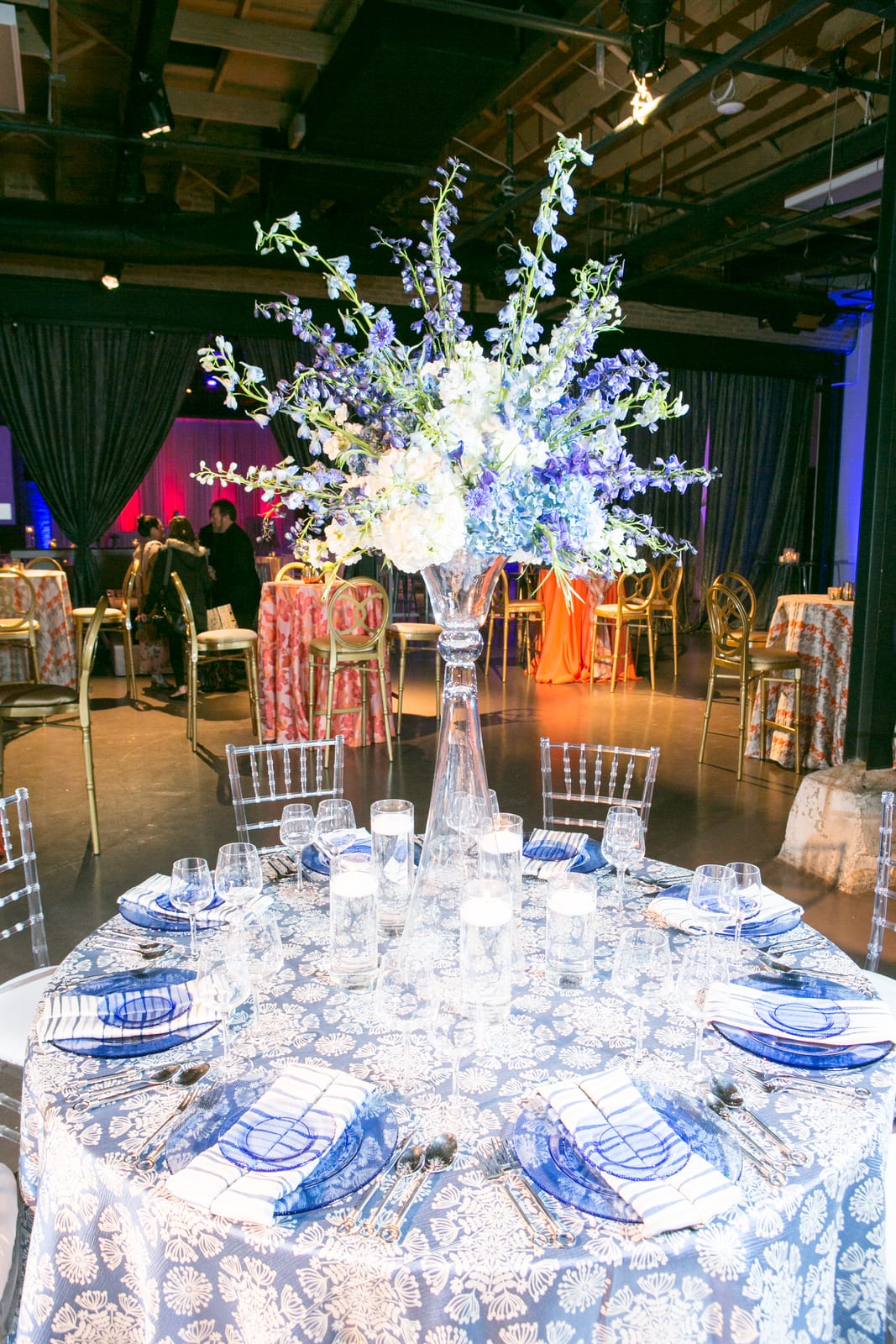 Helena Blue tablecloth at a Windy City Linen event