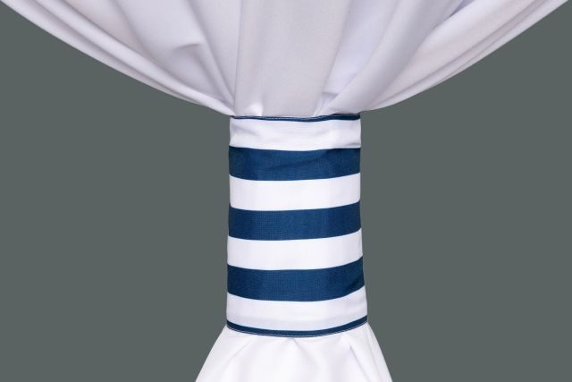 Specialty Navy White Stripe linen cuff