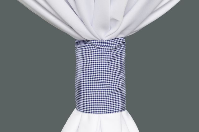 Specialty Navy Gingham Mini Check linen cuff