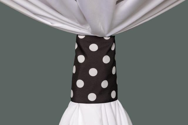 Specialty Polka Dots Black with White linen cuff
