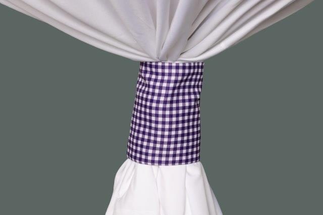 Specialty Purple Gingham linen cuff