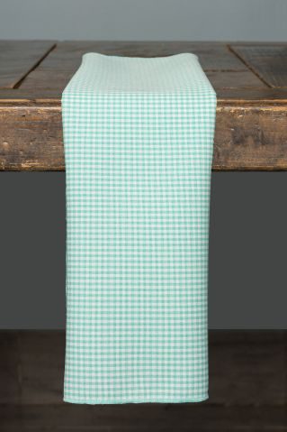 Specialty Aqua Gingham Mini Check napkin