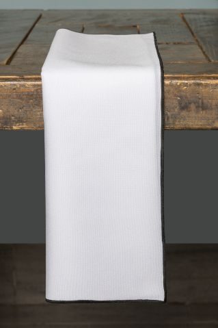 Specialty White with Black Trim napkin